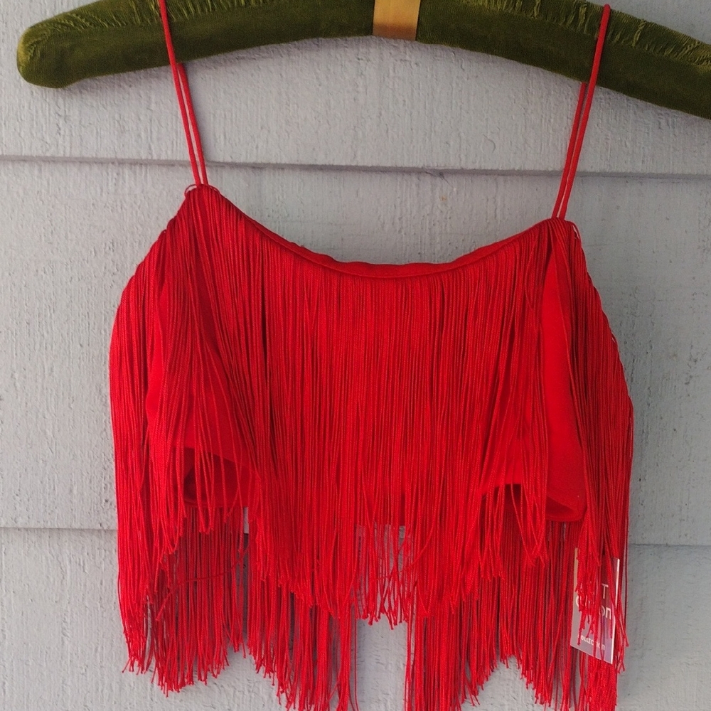 Forever 21 Bandeau Fringe Top NWT